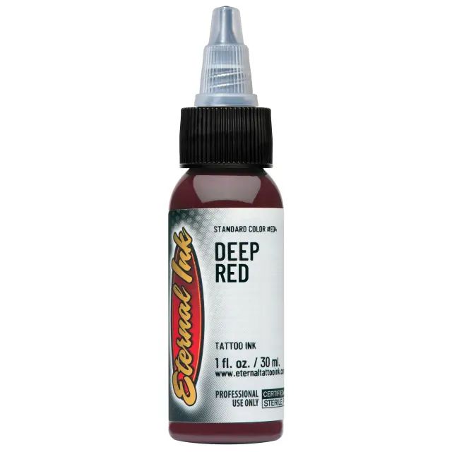 Deep Red Ink – Pigmento rojo vibrante de Eternal Ink ideal para trabajos profesionales.