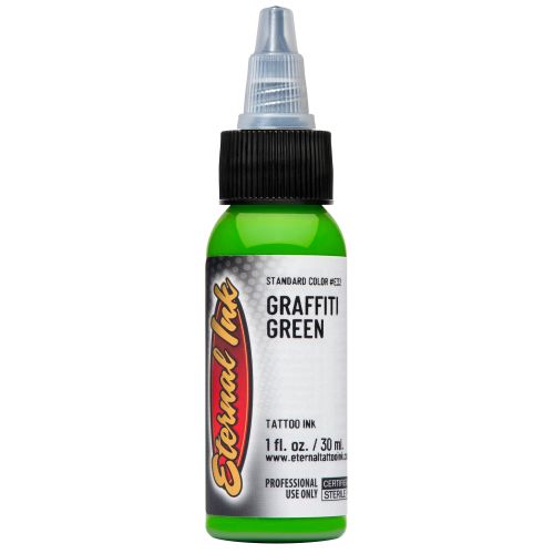 Graffiti Green Ink – Pigmento verde brillante de Eternal Ink ideal para trabajos profesionales.