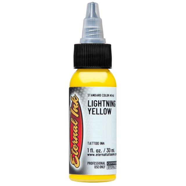 Lightning Yellow Ink – Pigmento amarillo radiante de Eternal Ink ideal para trabajos profesionales.