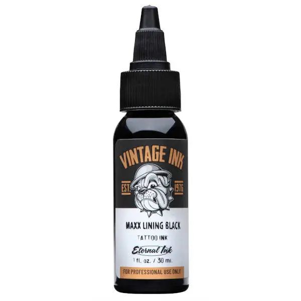 MAX Lining Black Ink – Pigmento negro intenso de Eternal Ink ideal para trabajos profesionales.