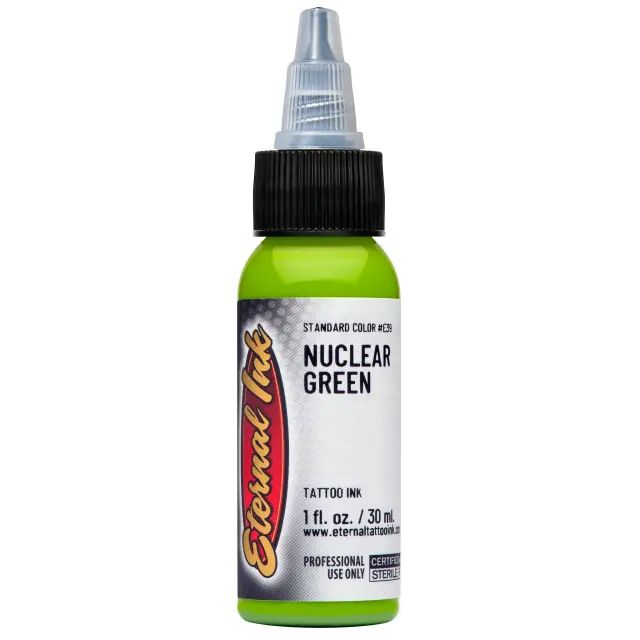 Nuclear Green Ink – Pigmento verde brillante de Eternal Ink ideal para trabajos profesionales.