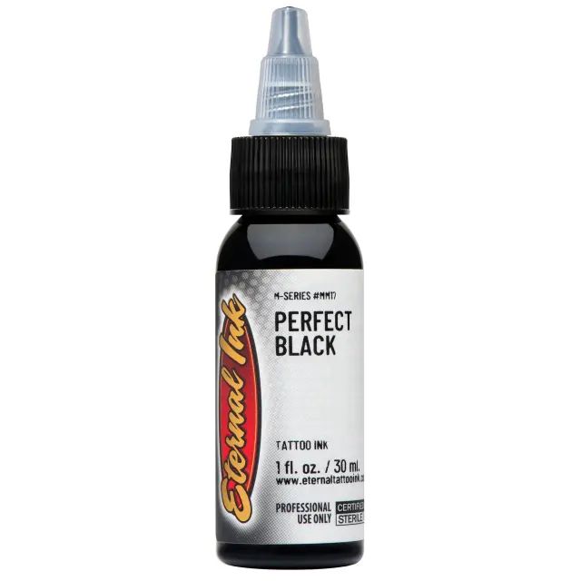 Perfect Black Ink – Pigmento negro intenso de Eternal Ink ideal para trabajos profesionales.