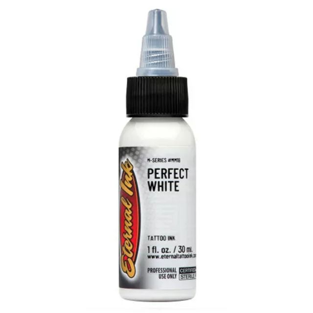 Perfect White Ink – Pigmento blanco luminoso de Eternal Ink ideal para trabajos profesionales.