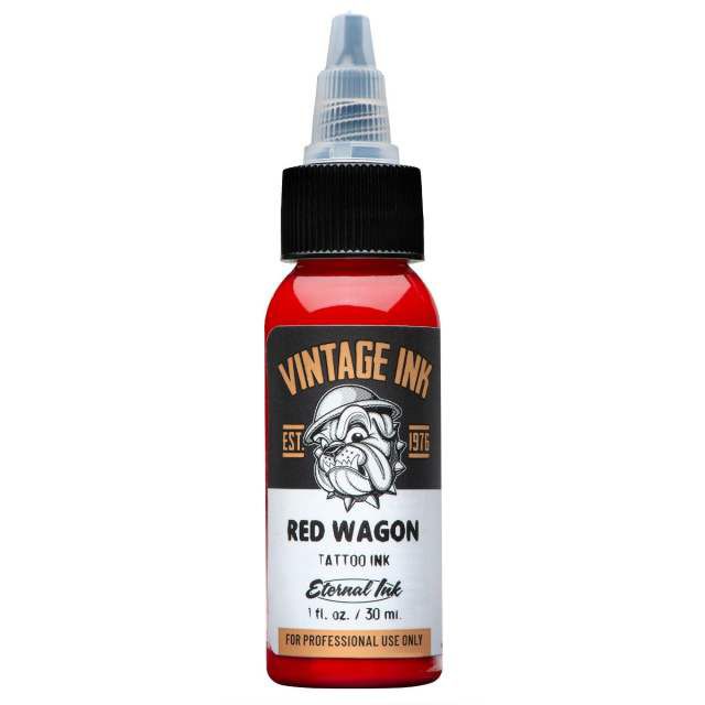 Red Wagon Ink – Pigmento rojo vibrante de Eternal Ink ideal para trabajos profesionales.