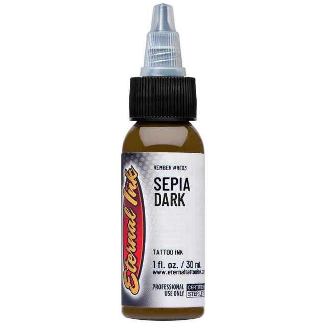 Sepia Dark Ink – Pigmento café cálido de Eternal Ink ideal para trabajos profesionales.