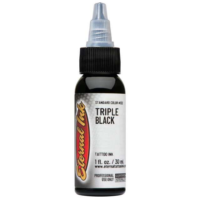 Triple Black Ink – Pigmento negro intenso de Eternal Ink ideal para trabajos profesionales.